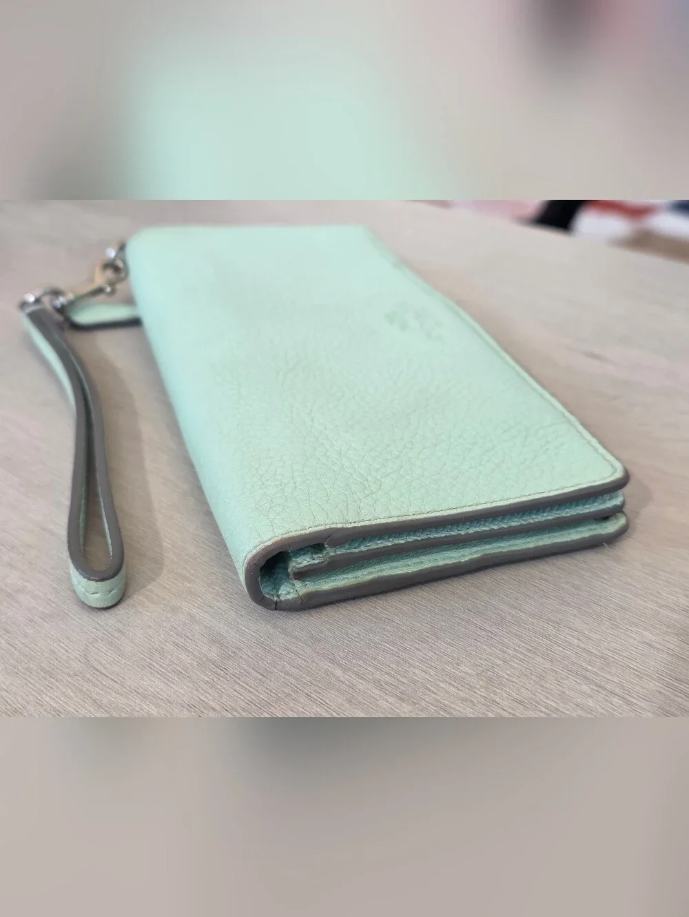 Coach Mint Leather Wristlet Wallet